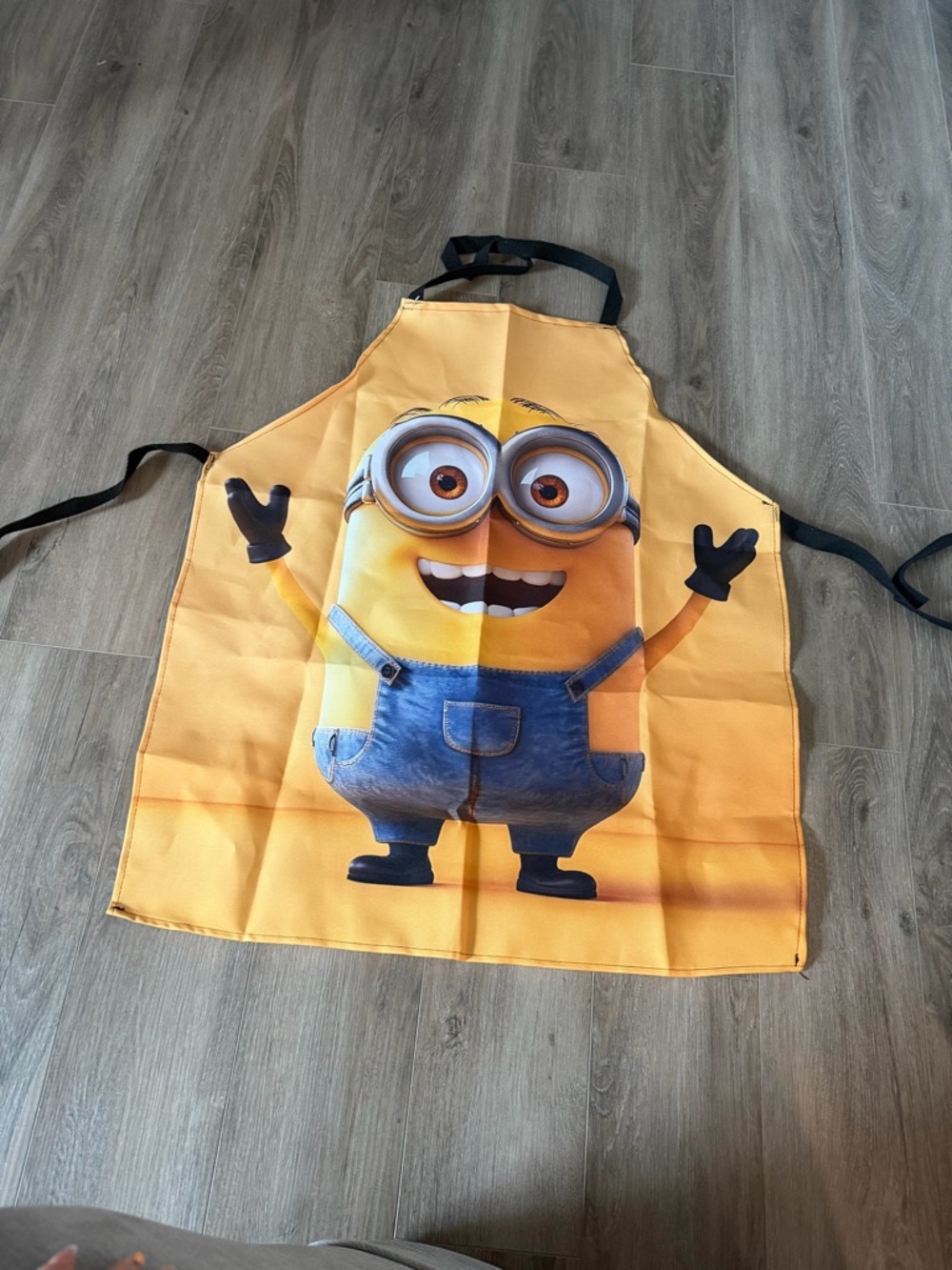 Minion Yellow Kids' Apron with Blue Overalls Print